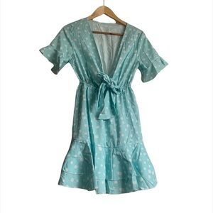 Polka dot baby blue dress